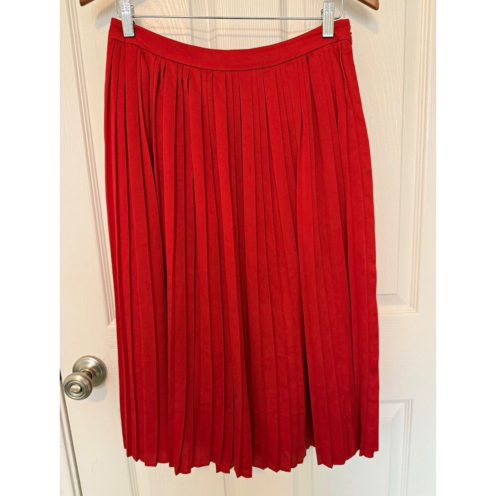 Banana Republic Women's Red Pleated Chiffon Midi Skirt, Size 4